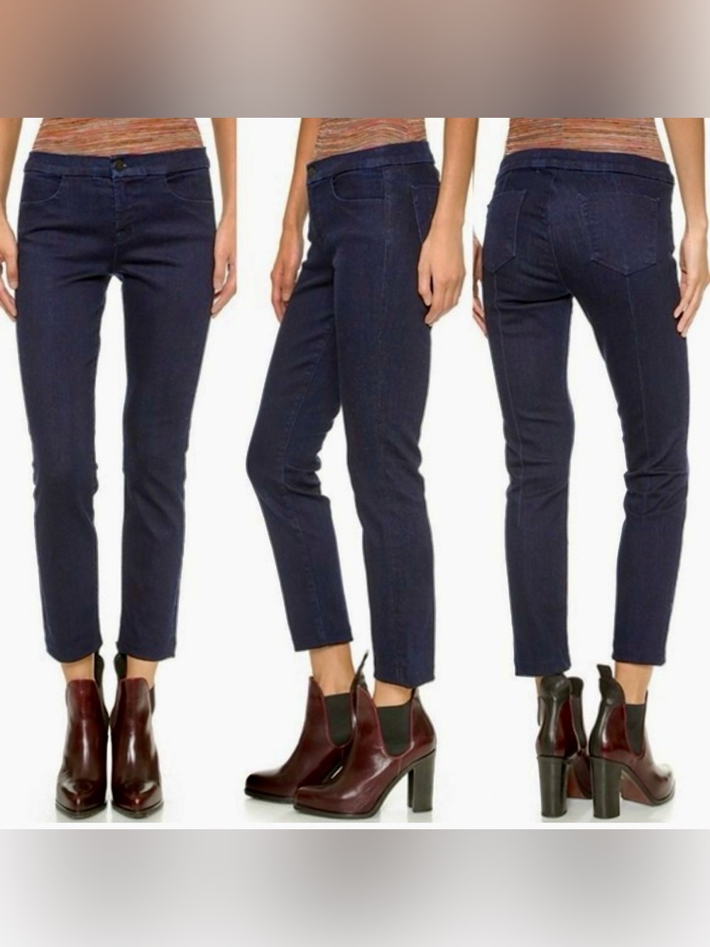 J Brand Tailored Cropped Slim Ankle Jeans in Inkwell